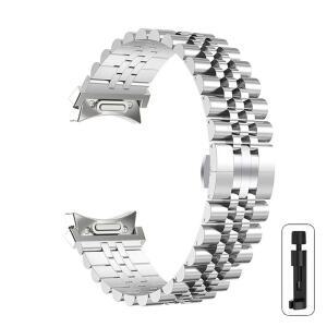 갤럭시 워치 7 6 5 4 40mm 44mm 클래식 43mm 47mm 5Pro 45mm용 틈 없는 스테인리스 스틸 스트랩 퀵핏 곡선형 밴드