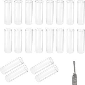 20pcs 신발끈 팁 조절식 링 보호 슬리브 투명 열수축 튜브 로프 엔드