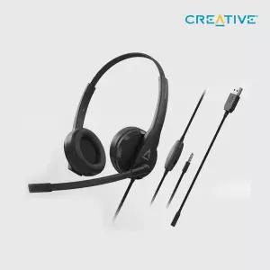 [크리에이티브] HS-230 초경량 업무용 헤드셋 (3.5/USB-A 연결 지원)