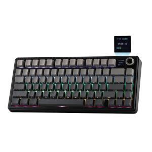 EPOMAKER X Aula F75 MAX 무선 기계식 키보드, TFT 화면 및 노브, 75% 레이아웃의 개스킷 게이밍 핫 스왑 가능, RGB 백라이트, PC / Mac Linux용 (블랙 그라디언트)