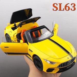 1:22 벤츠 SL63 슈퍼카 합금 모델 자동차 장난감 다이캐스트 주조 소리와 가벼운  차량용
