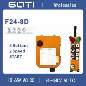 호환 TELECRANE F24-8D 산업용 리모컨 8 배속 버튼 스위치 호이스트 크레인 리프트 18-65V 65-440V
