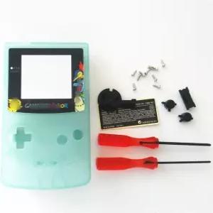 게임보이 컬러 GBC 수리 부품발광 그린 에디션을 위한 새로운 교체용 풀 하우징 쉘 커버 케이스 팩