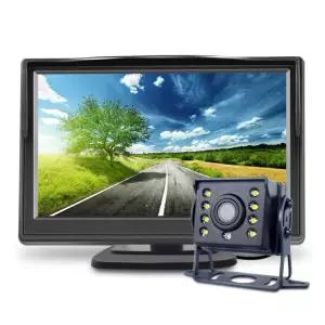 QXNY 범용 차량 후방 카메라 5인치 모니터 포함 트럭용 CCD HD 화면 LED 야간 시야 방수 12V/24V
