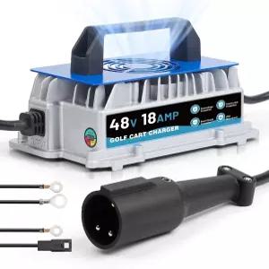 클럽카용 18AMP 48볼트 골프 카트 충전기 1250W 스마트 트리클 충전 및 IP67 방수 4-6시간 풀 3핀 원형