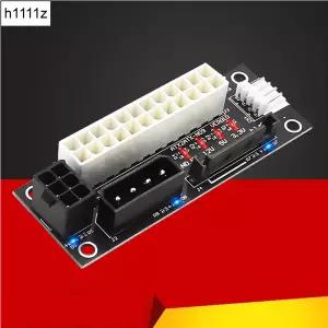 듀얼 PSU 전원 어댑터 ATX 24핀 - Molex 4PinSATA6Pin 전원 공급 장치 보드 동기화 확장 케이블 그래픽 카
