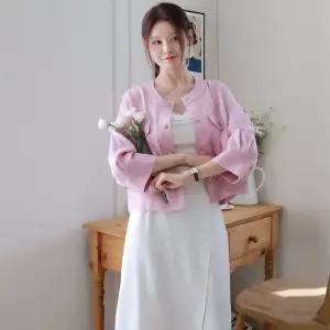 르포엠 [CJ 단독][최초가 89 900원]베린 프렌치 린넨100 헤링본 블루종 자켓