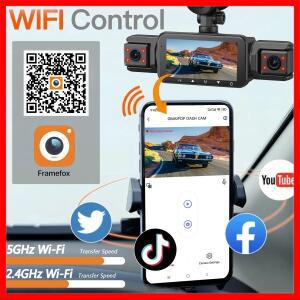 차량용 4채널 블랙박스 WiFi 주행 카메라 FHD 1080P 야간 시야 루프 녹화 하드와이어 키트 추가 액세서리