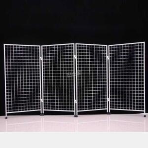 접이식 스탠드 철재 휀스망 메쉬망 흰색 소품 네트망 100x136cm 펜스 진열대 전시대