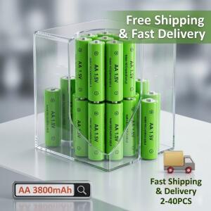 AA 충전식 알카라인 배터리 1.5V 3800mAh 2-40개 손전등 장난감 시계용 Ni-Mh 교체용