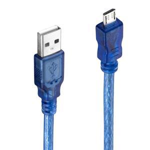 모아식 마이크로 USB 2.0 데이터 케이블 USB-A Mirco-B 이중 차폐 포일 브레이드 투명 블루 0.3m 1.0m 5m