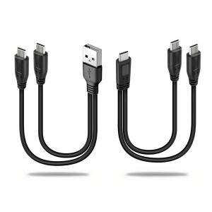 20cm 1 to 2 듀얼 USB C 충전 케이블, 짧은 USB 타입 C to 타입 C 스플리터 케이블, 휴대용 멀티 USB-C 허
