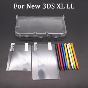 클리어 보호 화면 투명 쉘 커버 스크린 LL 케이스 LCD 스플릿 3DS XL 필름 보호기 스타일러스 플라스틱/금속 새로운