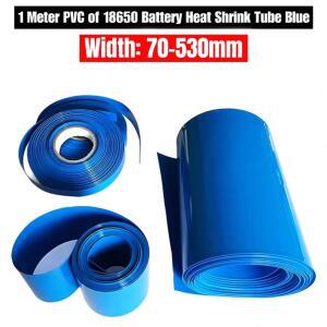 호환 18650 21700 26500 Lipo 배터리 PVC 열 수축 튜브 팩 70mm ~ 530mm 너비 절연 필름 랩 케이스 케이블 슬리브 블루