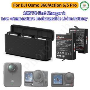 DJI Action 6/5 Pro용 고속 배터리 충전기 OSMO 360 팩용 오래 지속되는 리튬 이온