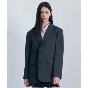 MUSINSA STANDARD WOMAN 우먼즈 오버 숄더 오버사이즈 블레이저 [그레이] 114133
