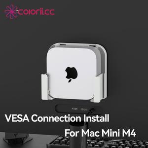 호환 Mac Mini M4 데스크탑 컴퓨터 용 플라스틱 마운트 홀더 Mac Mini M4 Pro PC Accessorie 용 모니터 뒤의 다기능 브래킷
