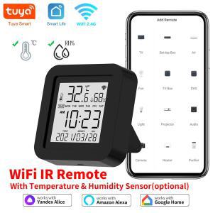 호환 스마트 홈 APP 용 온도 습도 센서가있는 WiFi IR 원격 SmartLife는 Alexa Google Home Yandex Alice와 함께 작동합니다