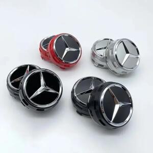 메르세데스 호환-벤츠 호환 ABCES 등급 C200L W166 W221 GLC GLK CLA용 75mm 휠 허브 커버 장식 부품 4개