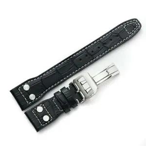 SDH1BK-22mm 와일드 가죽 손목시계 스트랩 끈 밴드 IWC 롤렉 스