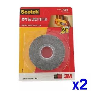 TBZ 강력 투명 폼양면테이프 12mmx4m x2개 접착용테이프