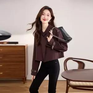 여사친 니트 가을 캐주얼 숏 조끼 라이더 재킷 점퍼 러블리 다올1