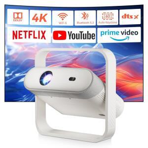 빔프로젝터 Salange 1080P 프로젝터 안드로이드 오토 포커스 BT5 WIFI6 70mm 초슬림 RGB 앰비언트 라이트 하이파이 스피커 시네마 P40