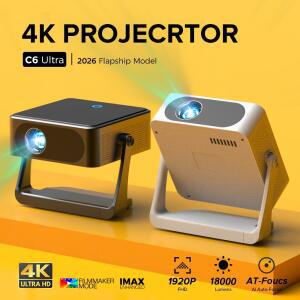 빔프로젝터 핀텍스 C6 울트라 프로젝터 4K 풀HD 18000루멘 1080P HDR10 800 ANSI 안드로이드TV9 ASA3 자동 초점 휴대용
