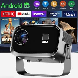 빔프로젝터 미니 4K 프로젝터 벽걸이형 내장 Wi Fi 스피커 디지털 키스톤 HDMI BT 기능을 갖춘 휴대용 야외 영화