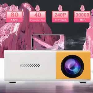 빔프로젝터 YG300 휴대용 미니 프로젝터 600루멘 LCD HDMI 호환 내장 스피커 소형 가정용 야외 디스플레이 어린이 선물용 320P