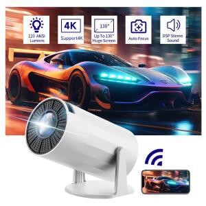 빔프로젝터 프로젝터 HY300 휴대용 안드로이드 11 시스템 블루투스 5G 듀얼밴드 4K 디코딩 야외