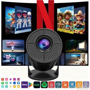 빔프로젝터 RUSMR 프로젝터 RY008 PRO 4K 안드로이드 듀얼 Wifi6 290ANSI Allwinner H713 BT5 1080P 1280 720P 홈시네마 야외