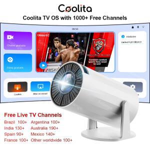 빔프로젝터 살랑에 X8Mini 스마트 프로젝터 평생 TV 채널 WiFi6 BT5 지원 1080P 비디오 쿨리타 OS 시네마