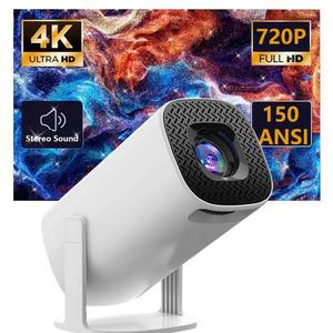 빔프로젝터 P30PRO 미니 휴대용 리모컨 4K LED 프로젝터 720P 포함 사무실 가정 크리스마스에 빠른 포커싱 업그레이드된 HY300