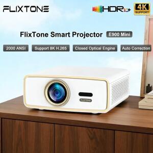 빔프로젝터 플릭스톤 E900 미니 프로젝터는 4K 디코딩 휴대용 2000ANSI 루멘 HDR10 WiFi 홈시어터를 지원합니다