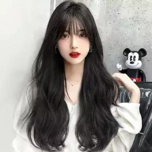 [골드스마일]루즈 웨이브 긴머리 통가발 블랙 장모가발 염색가발