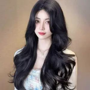 [골드스마일]빌드펌 웨이브 긴머리 통가발 블랙 긴머리통가발 긴머
