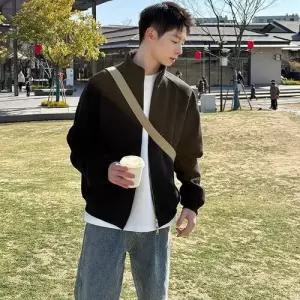 남색 춘추 캐주얼 남자맨투맨티 숏 차이나 후드 카디건 상의 트렌드 ible3