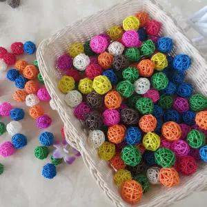 LOIUGENTE 앵무새 씹는 새 30개 2인치 라탄 위커 볼 버디 코너 햄스터 토끼 DIY 공예 파티 결혼식 장식