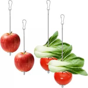 WJIAAA 4PCS 새장 사료 홀더 가 달린 케용 스테인리스 스틸 새 모이통 22cm/7cm 앵무새 꼬치 마 버디를