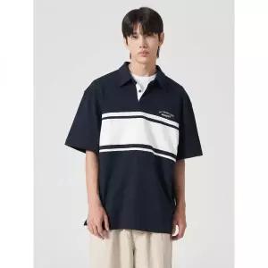 에잇세컨즈 8SECONDS 해비코튼 럭비 카라 티셔츠 네이비 264742CY5R 450469