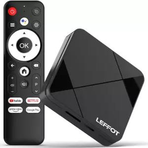 Android 40 TV 박스 LEFFOT RK358 4K 울트라 HD 스트리밍 장치 2GB RAM ROM 음성 리모컨이 있는 스마트 24G