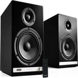 오디오 엔진 HD6 전원 책장 스피커 50W 오디오파일 등급 블루투스 50 aptX 24비트 DAC 우드 베니어