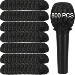 포레인암 800개 마이크 커버 일회용 부직포 KTV 노래방 녹음실 뉴스 인터뷰용 탄성 밴드가 있는 개별 랩