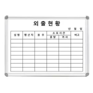 화이트 화이트보드 외출 현황판 사무실 날짜 500x350