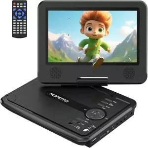 75인치 회전 화면 46시간 근무 듀얼 스피커 자동차 DVD 플레이어 리모컨 동기화 TV 지원 지역 USB/SD 블랙