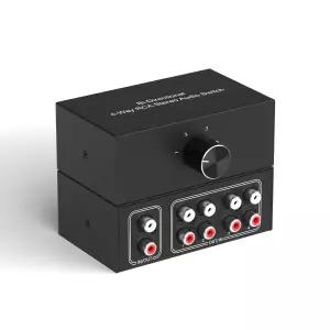 블루레이 플레이어 또는 DVD 활성 스피커를 위한 딩선 4방향 스테레오 오디오 스위처 양방향 오른쪽 및