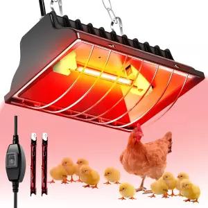 닭장 히터 코드를 가진 닭을 위한 ZIVASA 75W 및 250W 듀얼 모드 열 램프 오리 송아지 가금류 가축