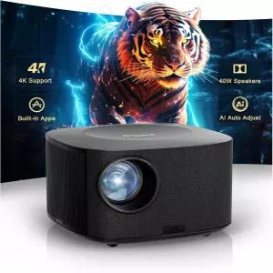 WiFi 및 블루투스를 지원하는 프로젝터-4K 3000 ANSI/40W 돌비 오디오/공식 라이선스 앱 스마트 OS 2.0 AI