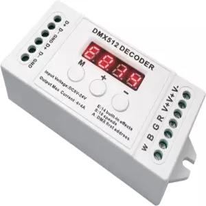 RDM 디지털 디스플레이를 갖춘 GIDEALD 4채널 DMX 디코더 RGBW LED 스트립 라이트 모듈 입력 9V-24VDC용